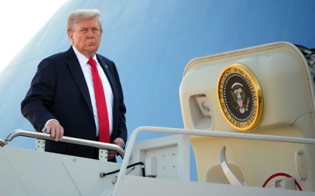 من الطائرة الرئاسية.. ترامب  يهدد بـ"الانسحاب" من قمة ألاسكا