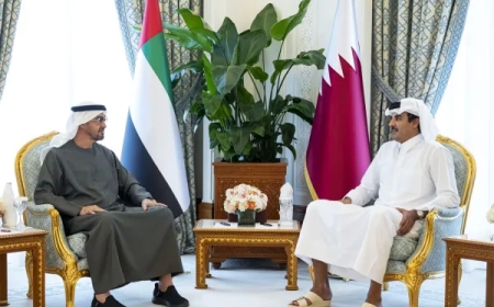 محمد بن زايد يؤكد دعم الإمارات لكل إجراءات قطر في حماية سيادتها