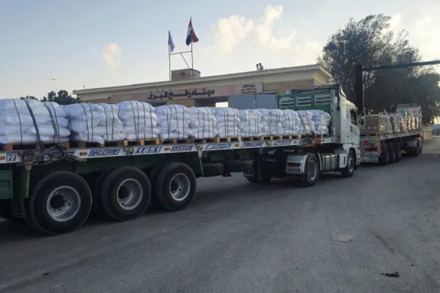 الهلال الأحمر المصري يدفع بنحو 2500 طن من المساعدات إلى غزة