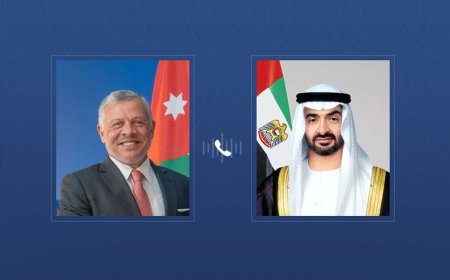 رئيس الدولة وملك الأردن يبحثان هاتفيا التطورات الإقليمية