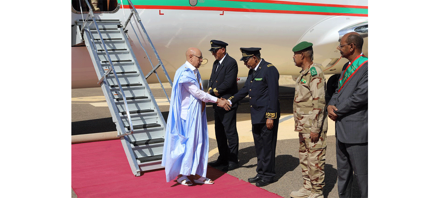 رئيس الجمهورية يصل إلى مدينة النعمة في مستهل زيارة للحوض الشرقي