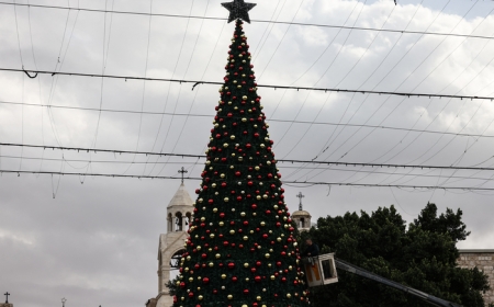 شجرة الميلاد تضيء بيت لحم بعد عامين على توقف الاحتفالات